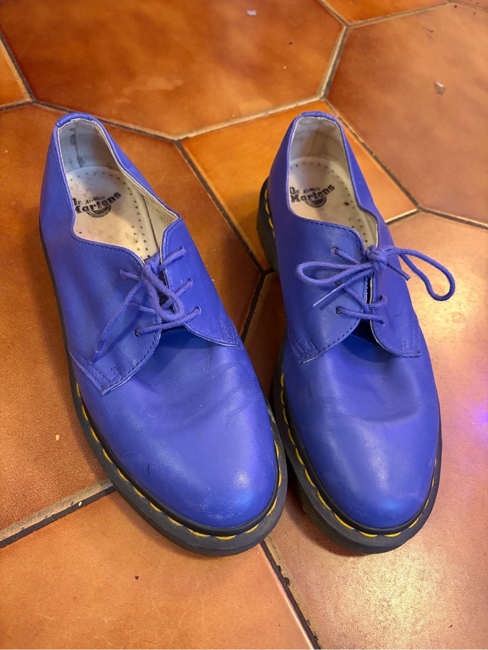 Dr. Martens Women’s Royal Blue Leather 3-Eye Derby Flats
